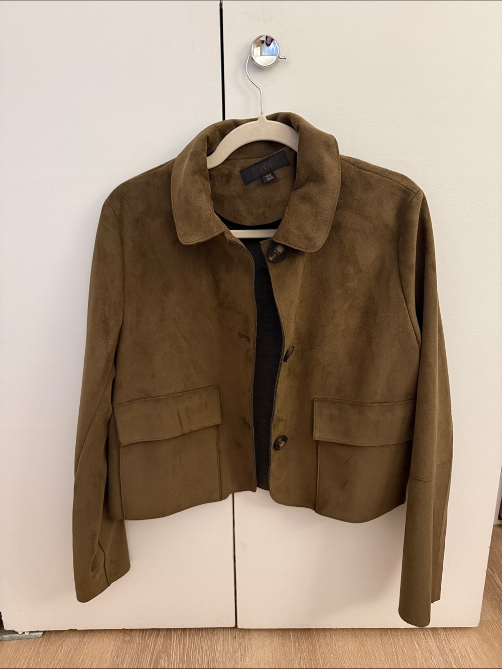 Zara Women's Suede Button-Front Jacket
